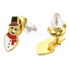 Ионное покрытие(ip) 304 нержавеющая сталь эмалированные серьги-гвоздики&nbsp;EJEW-I316-04G-06