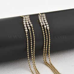 Orecchini a bottone con nappina in zirconia cubica trasparente in acciaio inossidabile 304&nbsp;EJEW-Z094-01B-G