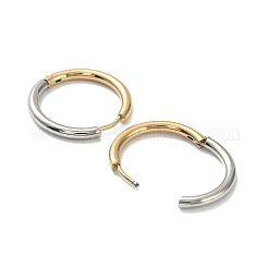 Серьги-кольца Huggie Hoop из двухцветной нержавеющей стали 304 с ионным покрытием (IP)&nbsp;EJEW-A106-02E