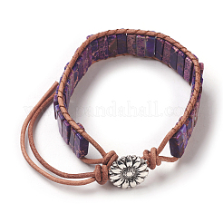 Bracciali con perline di diaspro imperiale / sedimenti marini naturali regalite / imperiali&nbsp;BJEW-E351-03D