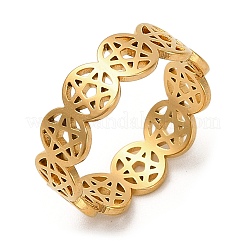 Кольца для пальцев из нержавеющей стали 304 с полой звездой для женщин&nbsp;RJEW-G353-04G