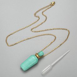 Colliers pendentif bouteille de parfum howlite naturel&nbsp;NJEW-I239-03