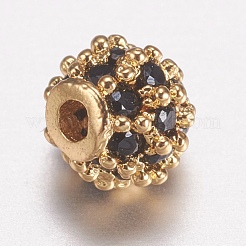 Perline zirconi micro pave  in ottone&nbsp;ZIRC-E143-17B-G