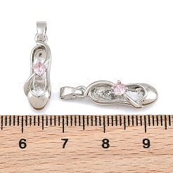Colgantes de latón con micro pavé de circonitas cúbicas rosas&nbsp;CU-CBA9AB3-12P