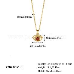 Винтажные ожерелья из нержавеющей стали с подвеской в виде глаза из синтетического камня&nbsp;IT1199-1