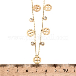 Женские ожерелья-нагрудники ко Дню Святого Патрика из нержавеющей стали 304 с кристаллами и стразами&nbsp;NJEW-A064-01G