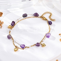 Mehrsträngige Armbänder aus Edelstahl 304 im Böhmen-Stil mit Kabelkette&nbsp;LS-BJEW-Z088-01C-G