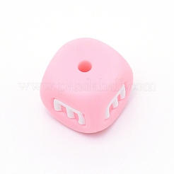 Силиконовые бусины с алфавитом для изготовления браслетов или ожерелий&nbsp;LS-SIL-TAC001-01B-E