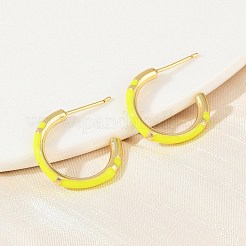 С-образные серьги-гвоздики из латуни с эмалью&nbsp;EJEW-S277-11G