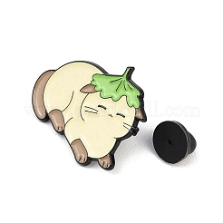 Эмалированные значки с котом и листом&nbsp;JEWB-L027-01EB-03