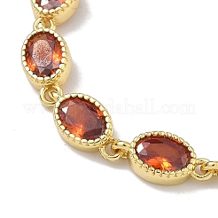 Ovale Messingarmbänder mit Zirkonia-Pavé für Damen&nbsp;BJEW-P385-02G-03