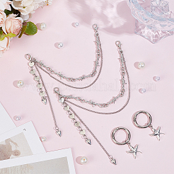 4 шт. 2 стиля железной цепи панцирного типа с цепями из сплава с узловыми звеньями&nbsp;HJEW-DR00259