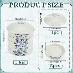 6 Stück Keramik-Farbpalette&nbsp;DRAW-WH0006-004A