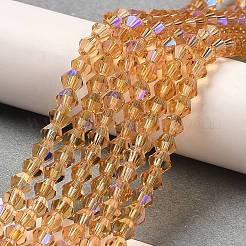 Прозрачные стеклянные бусины гальваническим пряди&nbsp;LS-EGLA-A039-T4mm-L18