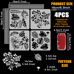 4 pz 4 stili pet scava fuori disegno pittura stencil&nbsp;DIY-WH0394-0544