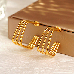 Модные многослойные квадратные серьги-гвоздики из нержавеющей стали 304&nbsp;EZ9487