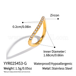 Женские перстни из нержавеющей стали 304 с микропаве из кубического циркония&nbsp;DV2865-1