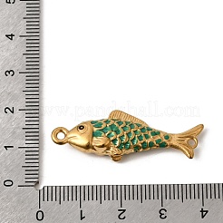 Breloques connecteurs de poisson en acier inoxydable 304 émaillé&nbsp;STAS-B128-55G-06