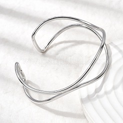 Браслеты-манжеты из нержавеющей стали 304 для женщин&nbsp;LS-BJEW-Z150-01P-02