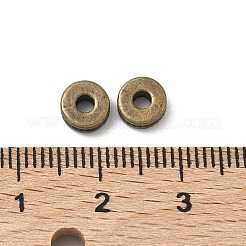 Distanziali in lega rotonda e piatta perline stile tibetano&nbsp;TIBEP-S293-070AB-LF