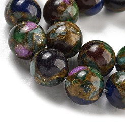 Синтетический золотой клинкер камень бисер пряди&nbsp;G-P549-A01-03B