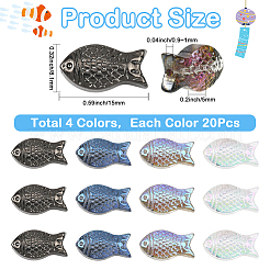 80 шт. 4-х цветные прозрачные гальванические стеклянные бусины&nbsp;GLAA-SC0002-88A