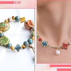 40 шт. разноцветных фарфоровых бусин ручной работы&nbsp;PORC-PA0001-15