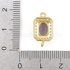 Ciondoli connettore in ottone con micro pavé di zirconi chiari&nbsp;CU-CBAFB7D-04G-03