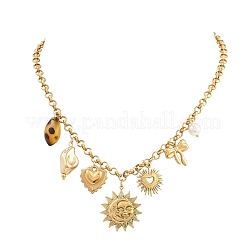 Collane a pettorina da donna con pendenti multipli in acciaio inossidabile 304&nbsp;SA-CBA717A-04G