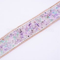Trucioli di pietre preziose ferro su accessori per cucire a catena in metallo applique&nbsp;DIY-WH0204-89A