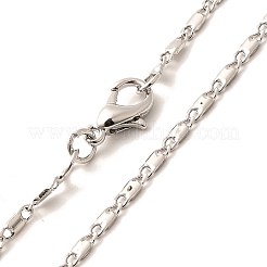 Colliers à maillons ovales en laiton plaqué rack de 1.5 mm pour femmes et hommes&nbsp;MAK-L044-25P
