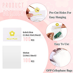 100 шт. прямоугольных прозрачных полипропиленовых целлофановых пакетов&nbsp;CDIS-TA0001-37A