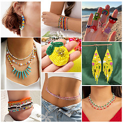 8 нить 8 цветных стеклянных бисера&nbsp;GLAA-TA0001-46