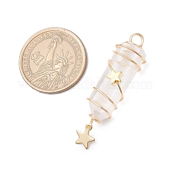 3 шт. 3 стиля гальванизированных подвесок из натурального кварцевого кристалла с заостренными концами из медной проволоки&nbsp;PALLOY-JF03766-06