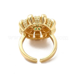 Открытое кольцо-кафф с кубическим цирконием RJEW-C055-05G