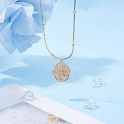 1 collier médaillon ovale en laiton avec strass en cristal Cupidon&nbsp;NJEW-HS0001-14