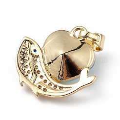 Настоящие 18-каратные позолоченные подвески из латуни с микропаве из кубического циркония&nbsp;KK-C015-28G-17