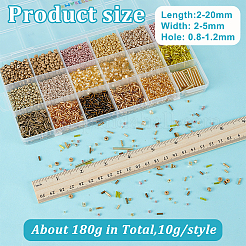 180 г 18 стилей стеклянных бусин&nbsp;SEED-GO0001-10C