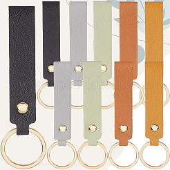 10шт 5-х цветный брелок из искусственной кожи с железной петлей для ремня для ключей&nbsp;KEYC-CL0001-07A