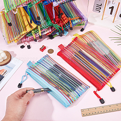 80 Stück rechteckige Dokumententaschen aus PVC und Polyester in 10 Farben mit Reißverschluss&nbsp;AJEW-GO0005-03