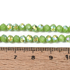 Brins de perles rondelles en verre opaque plaqué couleur AB&nbsp;EGLA-T029-4mm-09K