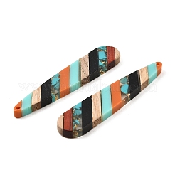 Большие подвески из прозрачной смолы и орехового дерева&nbsp;RESI-E050-01A-06