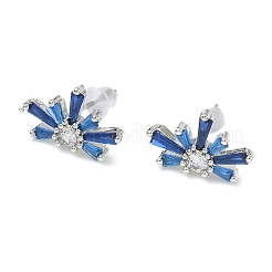 Серьги-гвоздики из латуни с микропаве и кубическим цирконием в виде фейерверков для женщин&nbsp;EJEW-F404-02P