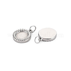 Emaille-Fassungen für Anhänger aus Edelstahl 304&nbsp;STAS-N097-204B-01P