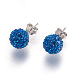 Geschenke zum Valentinstag 925 Sterling Silber österreichische Kristall Strass Kugel Ohrstecker für Mädchen&nbsp;Q286H131