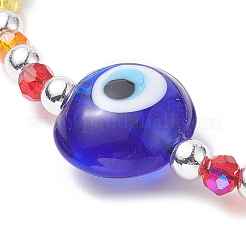 Malocchio lampwork e braccialetto di perline intrecciate in vetro&nbsp;BJEW-JB09413