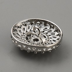 Messingknöpfe mit Zirkonia-Ösen&nbsp;BUTT-WH0029-30
