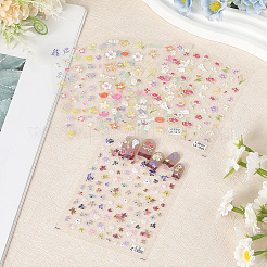 4 шт. 4 стиля с цветочным узором самоклеящиеся наклейки для ногтей для домашних животных&nbsp;MRMJ-SP0001-19