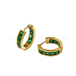 Orecchini a cerchio da donna in ottone con micro pavé di zirconi cubici&nbsp;WG1240D-01