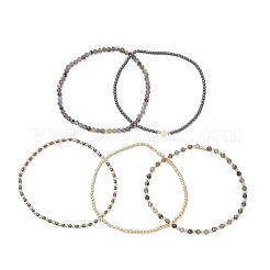 5 шт. браслеты из натуральных радужных лунных камней&nbsp;BJEW-JB13090